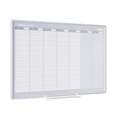 Bi-office Planning hebdo perpétuel magnétique New Génération 90x60cm tableau gris - 3