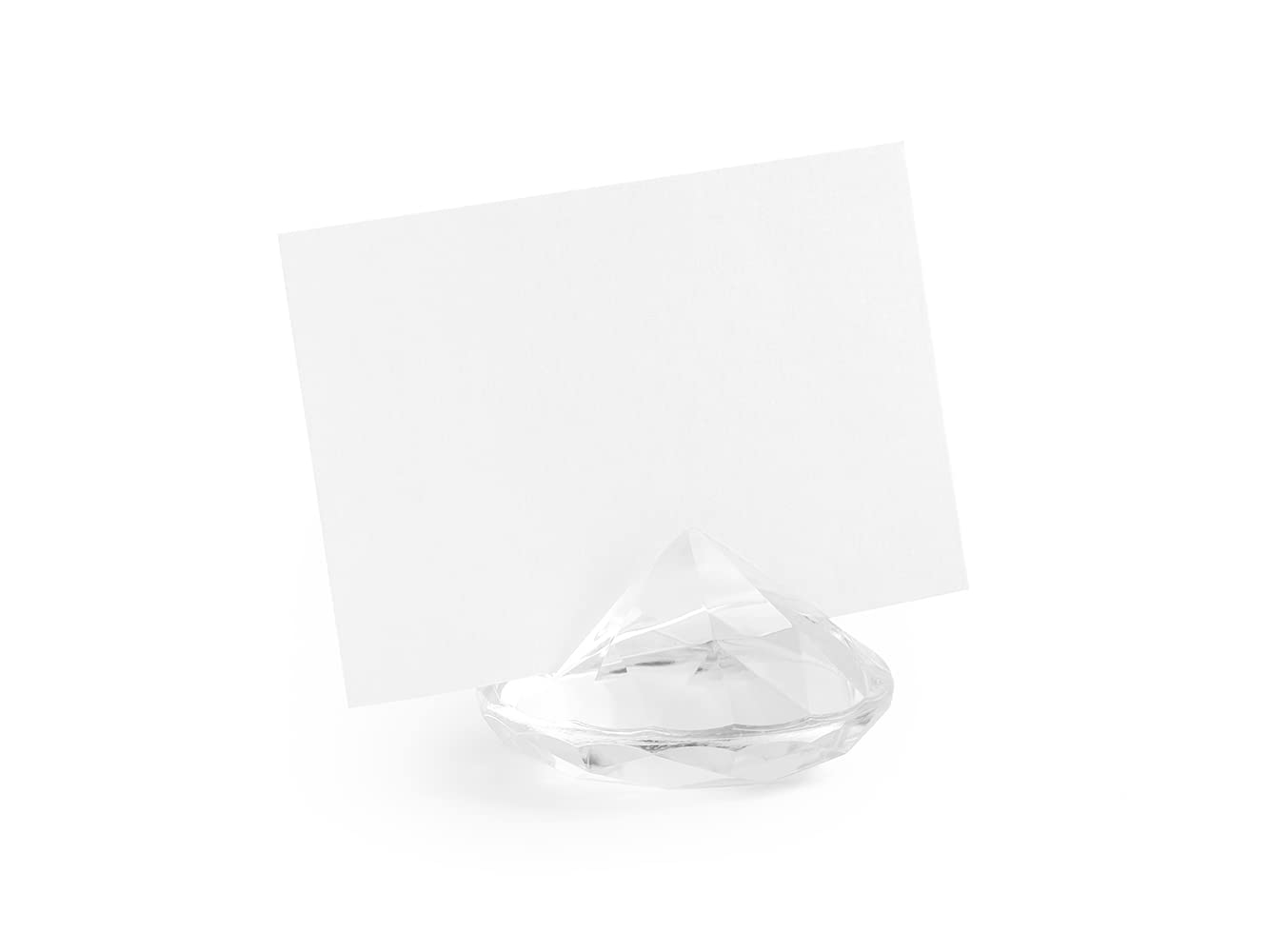 Party Deco Pack 10 Clear Diamante Place Cards, Approx. 4 cm