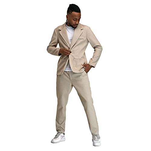 EDCX Ensemble veste et pantalon 2 pièces - Pour homme, beige, M Cover