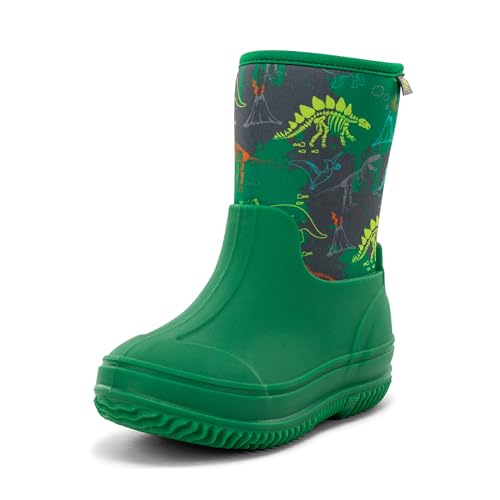 Western Chief Freestyle Neoprene Waterproof Boot, Botas para Nieve Unisex niños, Green Dino, 11 US Little Kid