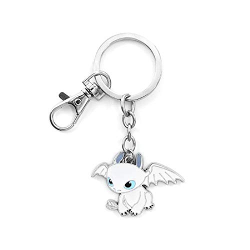 Keychain How to Train Your Dragon Light Fury zinc Alloy Keychain Necklace Lovely Toothless Night Fury Pendant Keyring Toys (Keychain)
