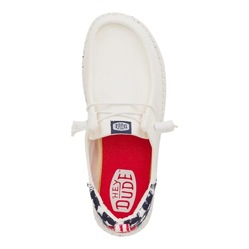 Image of HEYDUDE Wendy Funk Americana Stars, Women's Shoes, Women's Slip-on Loafers, Comfortable & Light-Weight