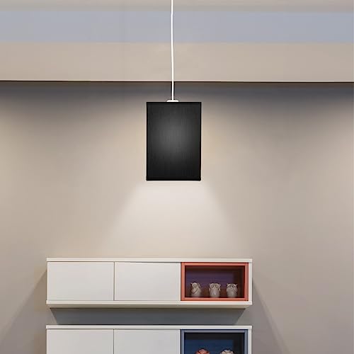 Luxshiny Square Black Table Lamp Shade - Decorative Lampshade for E27 Bulbs, Removable and Easy to Clean, Stylish Design for Bedroom, Living Room, Office, and Home Decor - Image 4