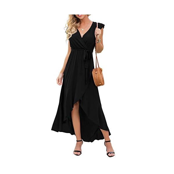 GRECERELLE-Womens-Summer-Floral-Print-Cross-V-Neck-Dress-Bohemian-Flowy-Long-Maxi-Dresses GRECERELLE Women's Summer Casual Cross V Neck Dress Bohemian Flowy Long Maxi Dresses Black-Large