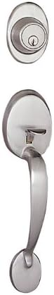 Better Home Products Van Ness Front Door Handleset | Exterior Door HandleSet for Right and Left Handed Door - Satin Nickle