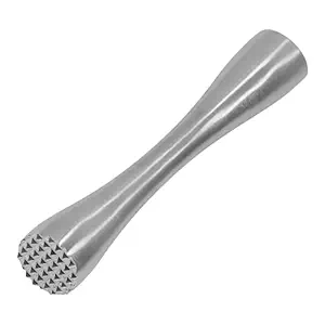 Adium Cocktail Muddler, Rustproof Kitchen Rest Muddler Food Grade Compact One Piece Forging 304 Stainless Steel for Kitchen Long Handle