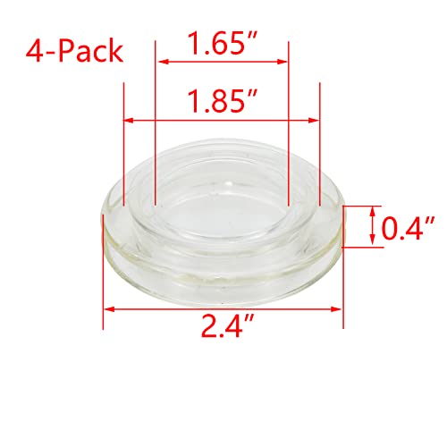 Hevstil 4-Pack Clear Patio Table Umbrella Hole Ring With Cap Set For Outdoor Glass And Acrylic Top Tables Yard,2" #TOP1