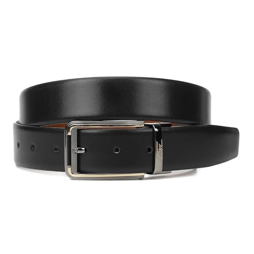Pure Leather Reversible Formal Belt for Men – Black/Brown color Timeless classic design with rotating buckle2
