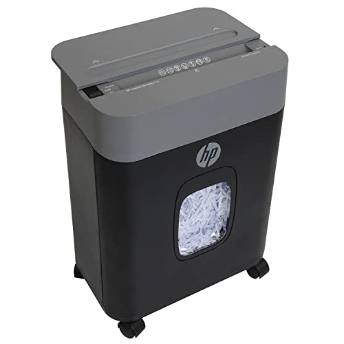 HP - Crosscut Paper Shredder, 8-Sheet Manual Feed, Shreds Credit Cards & Staples, Heavy Duty Paper Shredder for Home Use with 3.4 Gallon Basket