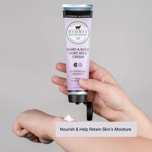 Dionis Goat Milk Skincare 3.3 Oz Lavender Blossom Scented Hand & Body Cream - Cruelty Free Travel Size Hand Lotion For Hydrating & Moisturizing Dry Skin Relief - Paraben Free Formula Made In The Usa #TOP5