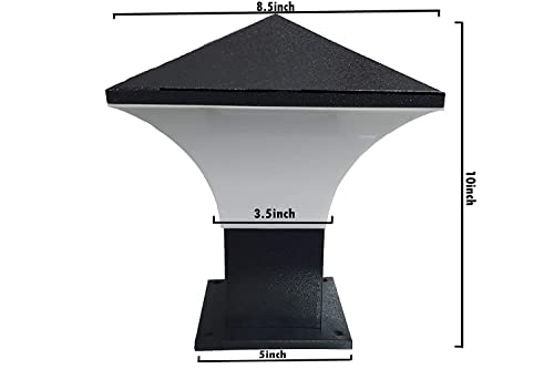 Image of Keypkus Black Metal Outdoor Gate Light for Pillar, Waterproof Modern Boundary Wall Lamp with B22 Holder, (Bulb not Included) Decorative Entrance Light for Home & Garden, Pack of 1