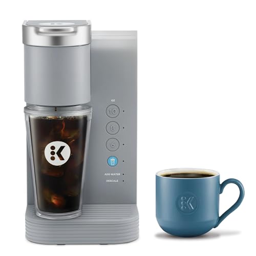 K-Iced Essentials Coffee Maker, Single-Serve KCup Pod Brewer with Removable Reservoir and Auto-Off, Energy Efficient, Includes K Iced Tumbler, Compact, Arctic Gray