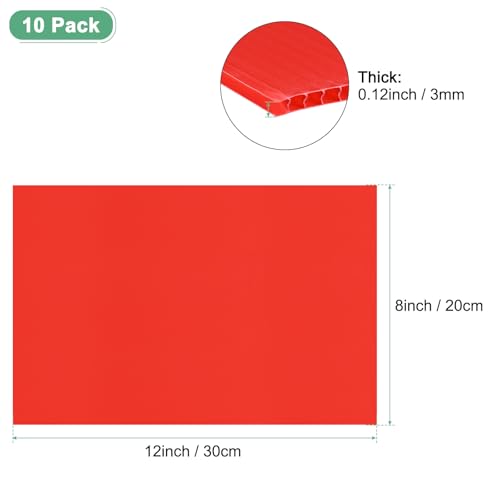 Image of M METERXITY 10-Pack Corrugated Plastic Sheets, 8 Inch x 12 Inch Waterproof Blank Corrugated Poster Board Yard Signs for Garage Sale /Office /Classroom /Party /Lawn Sign Road [3mm Thick, Red]