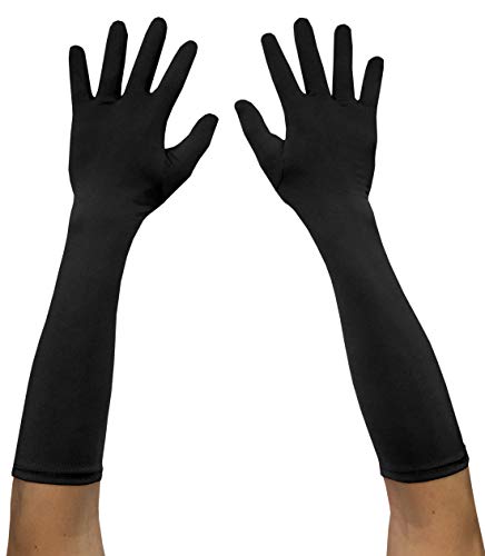 Seeksmile Adult Spandex Elbow Length Costume Gloves (Free Size Black)