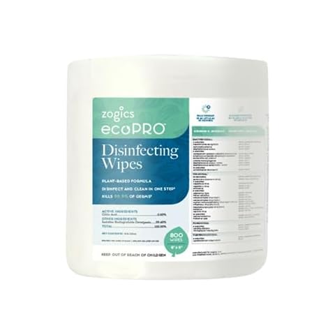 Zogics ecoPRO Plant-Based Disinfecting Wipes – Eco Friendly Wipes for Cleaning and Disinfecting Surfaces, Durable, Gentle, & Effective (Single Roll) Cover