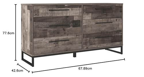 Signature Design by Ashley Neilsville Industrial Dresser, Butcher Block Gray