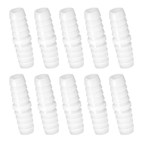 Image of Quickun Plastic Hose Barb Fitting, 3 /8 inch x 3 /8 inch Barbed Splicer Mender Joint Adapter Union Fitting (Pack of 10)