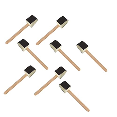 Balacoo 9Piezas Cepillos De Esponja Desechables con Mango De Madera para Limpieza Herramienta De Limpieza De Esquinas