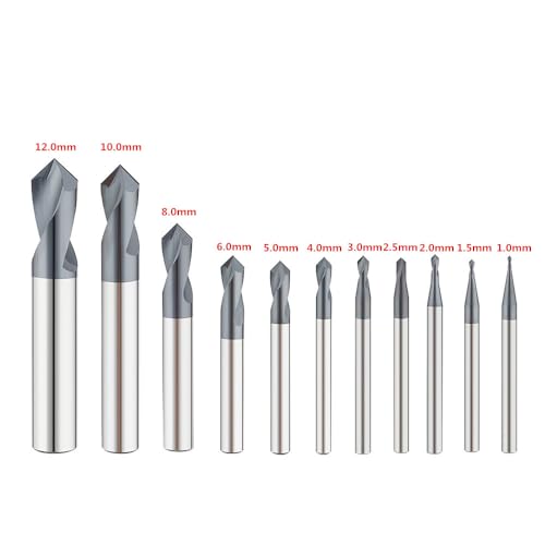 Image of Spot Drill Carbide Center Bit 90 1.0~12.0mm Steel Chamfer Location Prepare Guide Pilot Hole CNC Machine Tool TGB Series 11PCS