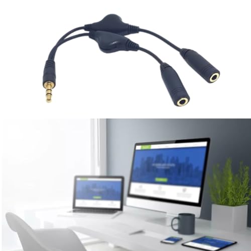 Cable divisor de auriculares 3.5mm macho a hembra miniatura 2