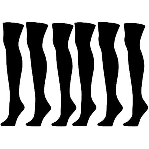 Isadora Paccini Women's Over The Knee Socks 6 Pairs FV813-BLK6 Cover