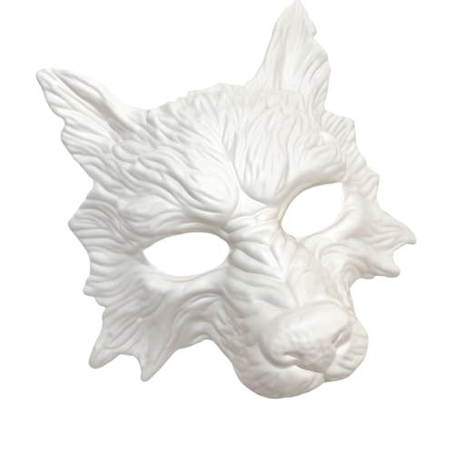 MasqStudio White Wolf Mask Animal Masquerade Halloween Mask Costume Cosplay Party mask (White)