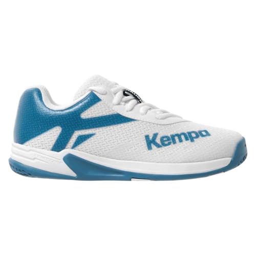 Kempa Unisex Kinder Wing 2.0 Junior Sport-Schuhe, Weiß Deep Blau, 36 EU