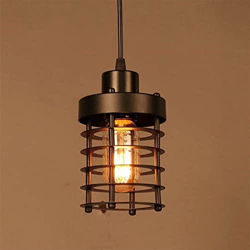 Lustre en fer à une tête E27 au design cercle industriel noir