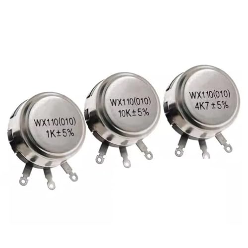 Potentiomètre rond WX110 1K Ohm fil enroulé borne à souder métal