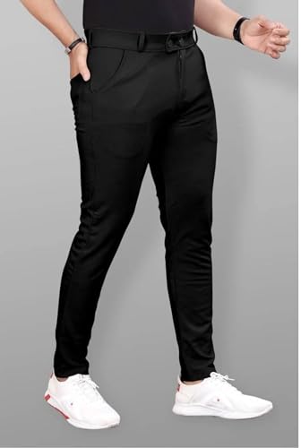 Image of NoseQueen Men's Slim Fit Cargo Trousers | Stretchable Formal Men Trousers | Stylish Slim Fit Trouser for Men | Polycotton Knitted Fabric Pant for Men's