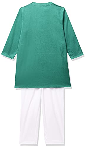 Image of Amazon Brand - Jam & Honey Cotton Boy Festive Printed Kurta And Pyjama Set Which Is Both Comfortable And Stylish