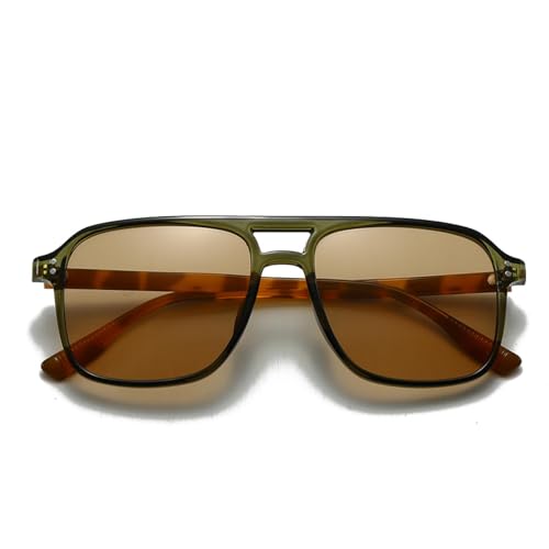 Retro Square Double Bridge Sunglasses Style Street Style Sunglasses4