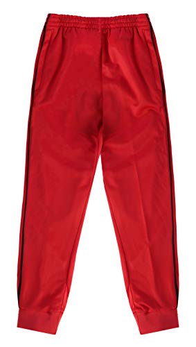Gioberti Kids and Boys Athletic Track Jogger Pants - with Ribbed Cuff Leg, Red, Size 10