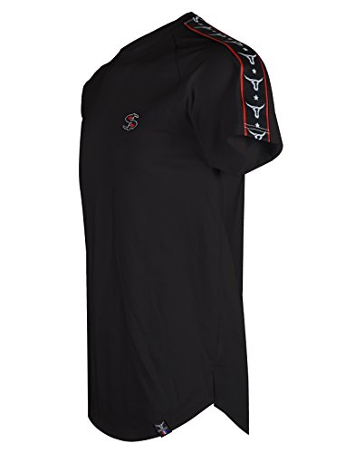 SCREENSHOTBRAND-730 Mens Hipster Hip-Hop Premium Tees - Stylish Longline Side Zipper Fashion T-Shirt