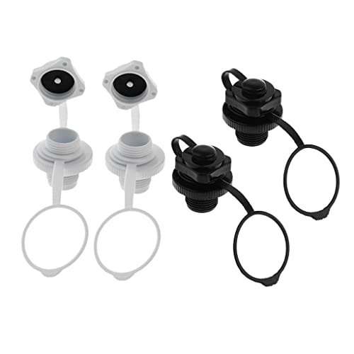 Almencla Parafuso de Tampas de Válvula de Ar de 4 Peças para Bloqueador de Colchão Inflável de Barco