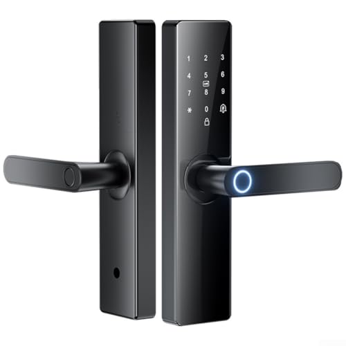 CYRENT Tuya WiFi Smart Fingerprint serratura della porta con più metodi di sblocco tra cui chiavi IC Card per la sicurezza della porta d'ingresso con controllo app (18 cm)
