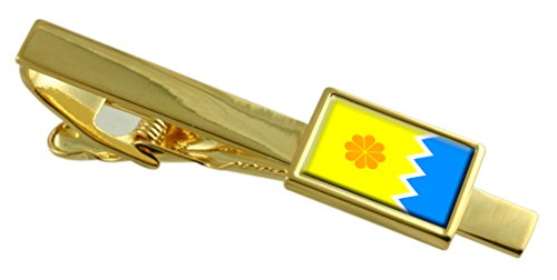 Pasador de corbata de Viña del Mar Chile bandera gold clip grabado personalizado hombre