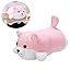Shiba Inu Plüschtier Plüschtier Niedliche Kissen für Mädchen Süße Kissen Plüsch Dinosaurier Stofftier Weiches Kissen für Kinder Süßes Kissen pink Round Eyes,35cm/13.78inch