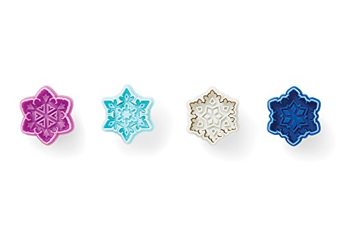 Fox Run Intricate Assorted Winter Snowflake Pastry/Cookie/Pie/Fondant 2" Stamper And Cutters 2", Set Of 4, Multi-Color #TOP2