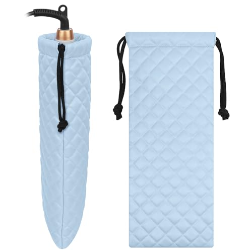 Youlyveaw Professional Hot Hair Tools Organizer Cover Bag Heat Resistant Travel Drawstring Storage Case Pouch for Curling Irons, Flat Irons, Hair Straighteners and Styling Tools(14.2' x 5.9')