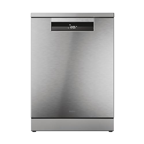 Haier I-Pro Shine Serie 3 XF 5C4M1X - Lavavajillas Independiente 60CM, Motor Inverter, 15 Cubiertos, Tercera Bandeja, 8 Ciclos, WIFI, Maxi Tub, Bloqueo Infantil, Apertura Automática, 44DB, Inox