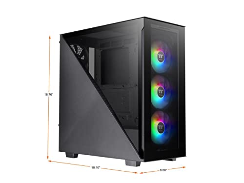 Image of Thermaltake Divider 300 ARGB Triangular Tempered Glass Type-C (USB 3.1 Gen 2) Water Cooling Ready ATX Mid Tower Computer Case with 3 120mm ARGB Rear Fan Pre-Installed CA-1S2-00M1WN-01