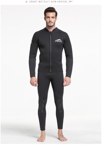 Chaqueta de Neopreno 3MM para Hombre, Manga Larga, Negra, Traje Seco para Triatlón, Tops para Surf y Natación miniatura 5