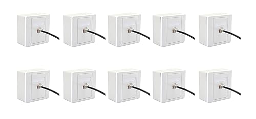 Image of Combo Set - RJ45 CAT6 LAN I /O Network Keystone Jack + Gang Box + Face Plate - 10 Sets