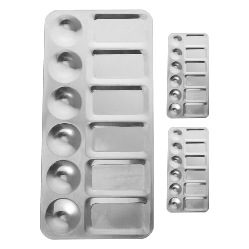 NUOBESTY Lot de 3 palettes de mélange de Peinture en métal - Plaques rectangulaires pour mélanger Les Couleurs - Plateau de Peinture pour Artiste Peintre - Fournitures de Peinture à l'huile,