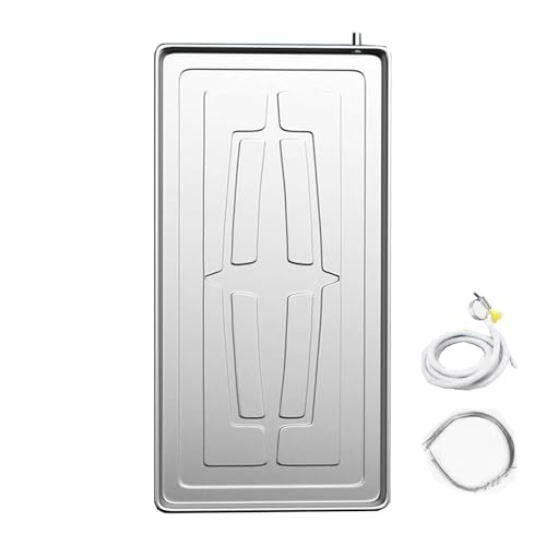 Kit de bandeja de drenaje de CA de acero inoxidable con tubo de drenaje, perfecto para aire acondicionado de ventana (1 2 x 2 m) duradero, fácil instalación, evita fugas y daños por agua