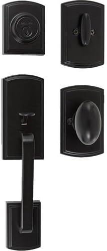 Delaney Designer Series Black Visconti Handleset with Canova Interior Knob
