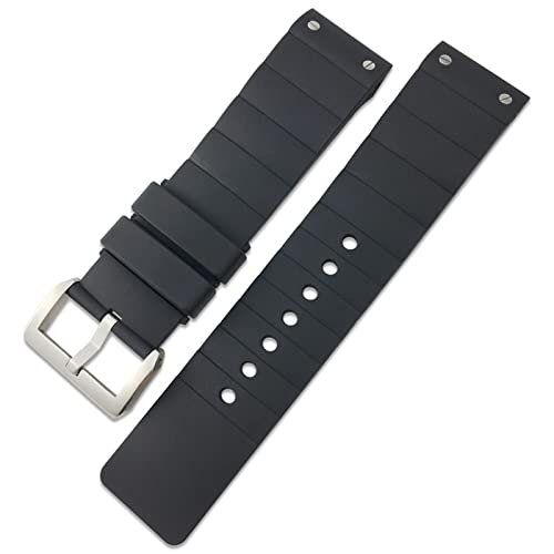 Bracelet montre 23mm silicone noir pour Santos De Cartier 100