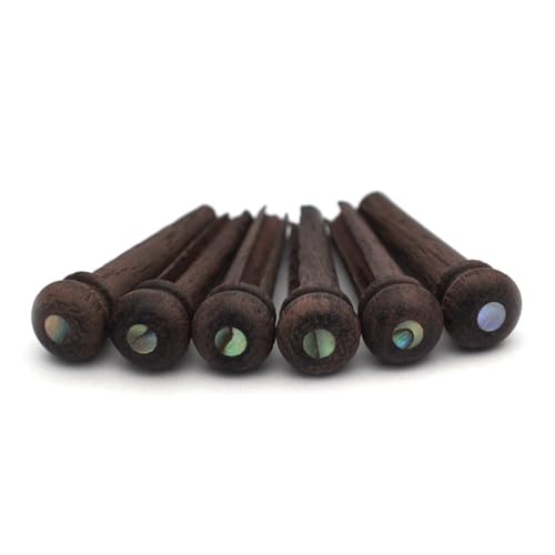 6PCS Replacement Rosewood Guitar Bridge Pins for Folk guitar, Acoustic and Electric Guitar