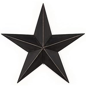 The CWI Gifts Metal Barn Star – 12″ Galvanized Hanging Star – Farmhouse Wall Decor – Black – 1, 12 X 12 X 2
